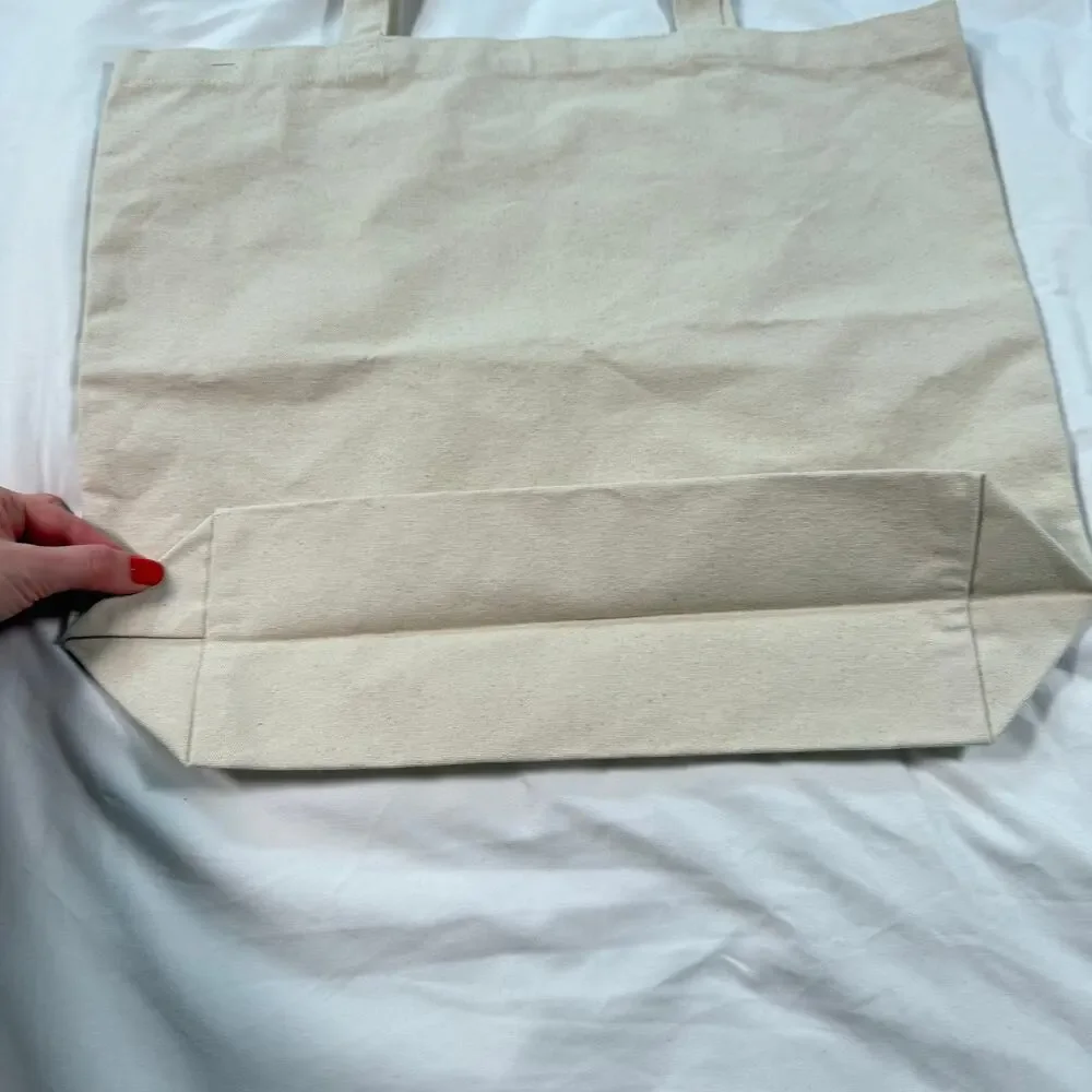 AG Adriano Goldschmied Cotton Canvas Tote Bag 18x15 Beige